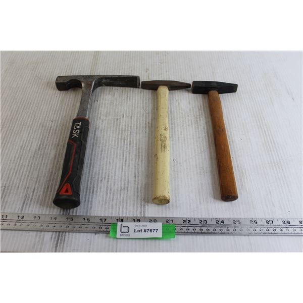 Chipping Hammer, (2) Tack Hammers