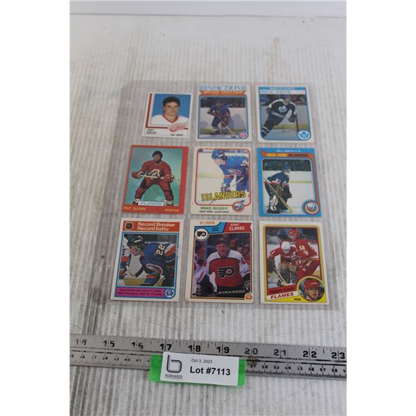 (9) Assorted 70s + 80s OPC Hockey Rookies & All Stars Cards