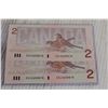 Image 3 : (2) Canadian $2 Bills - Uncirculated Consecutive Serial Numbers
