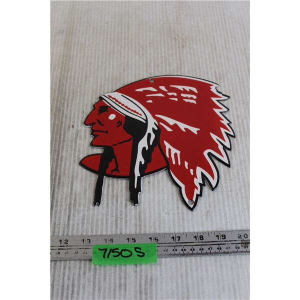 Red Indian Sign - 8" x 8"