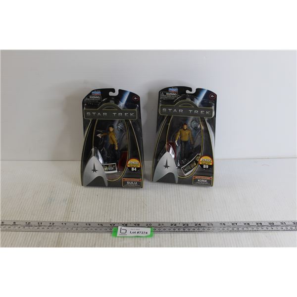 (2) Star Trek Action Figures  - Sulu, Kirk (NIB)