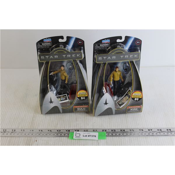 (2) Star Trek Action Figures  - Sulu, Kirk (NIB)