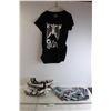 Image 1 : Skeleton Clothing - Shirt (Size L), (3) Scarves, Purse