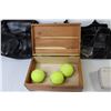 Image 3 : (2) Purses - Wooden Box w/Tennis Balls - Ladies Wallet