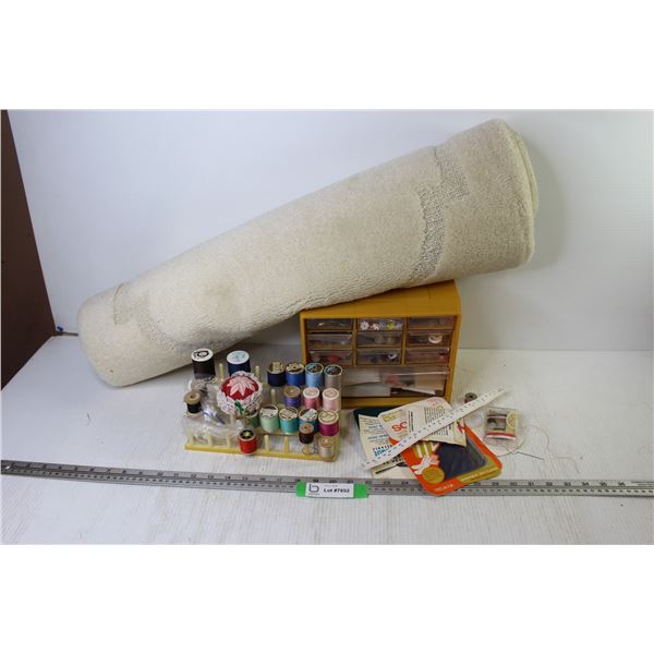 Sewing Container w/Sewing Supplies - Small Carpet