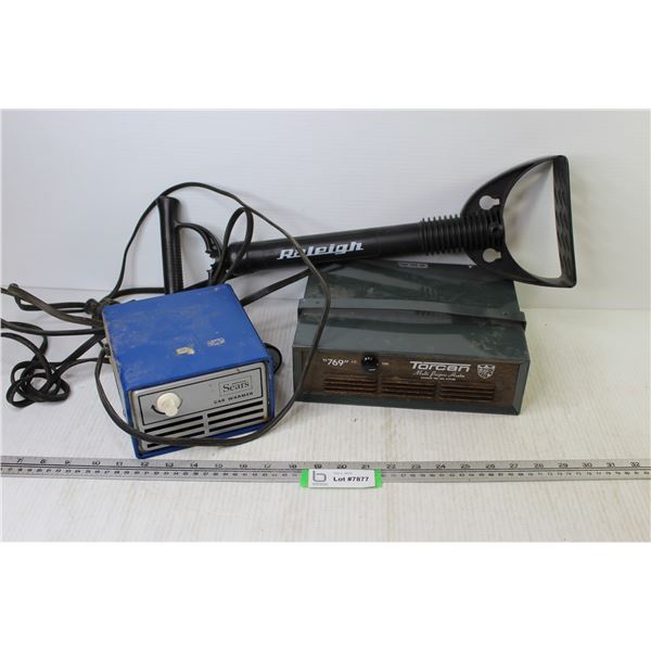 (2) Interior Car Warmers (untested) - Tire Hand Pump
