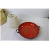 Image 2 : T-Fal Frying Pan (NIB) - Plastic Lamp Shade -(2) Enamel Ware Pans