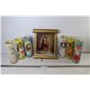 Image 1 : Picture of Jesus - (6) Candles in Glass