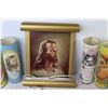 Image 2 : Picture of Jesus - (6) Candles in Glass
