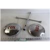 Image 1 : (2) COX Hubcaps, Tire Iron