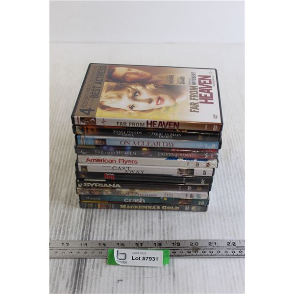 (11) DVDs - Far From Heaven, Cast Away, Crash, American Flyers