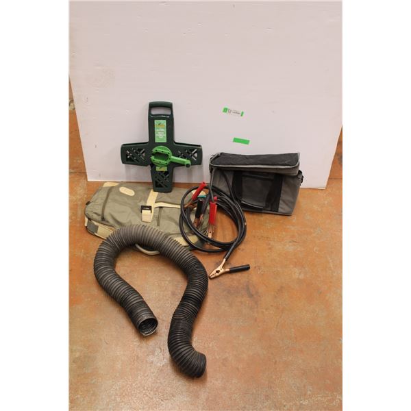 Jumper Cables, Flat Hose Reel, (2) Storage Bags, Tube