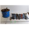 Image 1 : Assorted Tools in Bucket - Hammer, Wrench, Knife. etc.