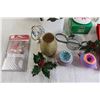 Image 2 : Christmas Assortment - (4) Hangable Ornaments, (2) 3-Candle Decorations - Untested, Misc.