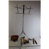 Image 1 : Hatchet, (4) Ping Pong Paddles, Music Stand, Misc.