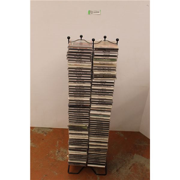 * Wire CD Rack with Assorted CDs - 39" Tall