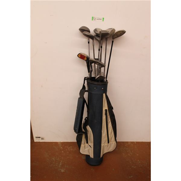 * (12) Assorted Golf Clubs in Bag