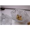 Image 2 : Glass Candy Dish w/ Lid, Sugar Bowl + Misc.
