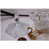 Image 3 : Glass Candy Dish w/ Lid, Sugar Bowl + Misc.