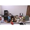Image 1 : (4) Metal Storage Cases, Mouse, Variety of Office Supplies and Intercom Equipment