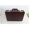 Image 7 : Black Arborite Briefcase (No Key), Brown Faux Leather Briefcase