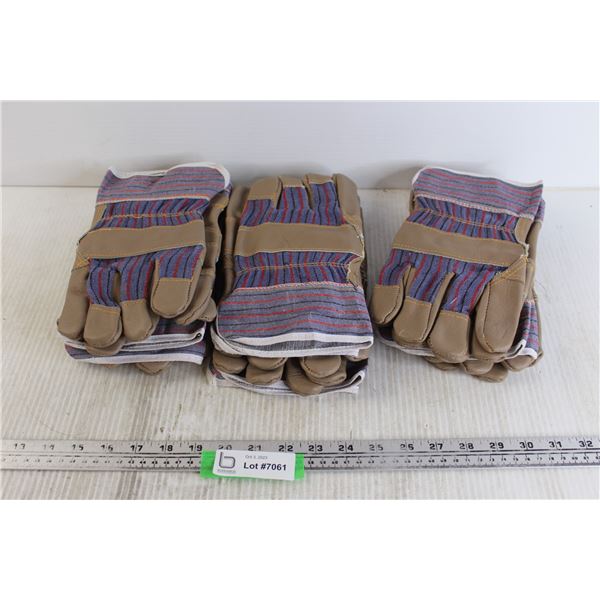 (9) Pairs of Cowhide Leather Gloves