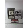 Image 1 : (3) Tin Signs - Route 66, Speed Limit, Zombies