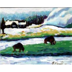 Acrylic on Masonite12x15in. Signed F. Minuto '04 Painting