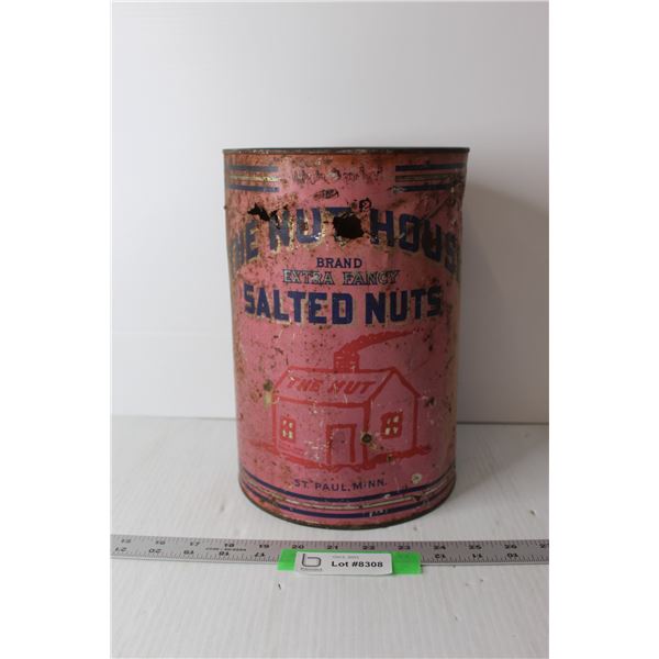 Vintage The Nut House Salted Nuts Tin