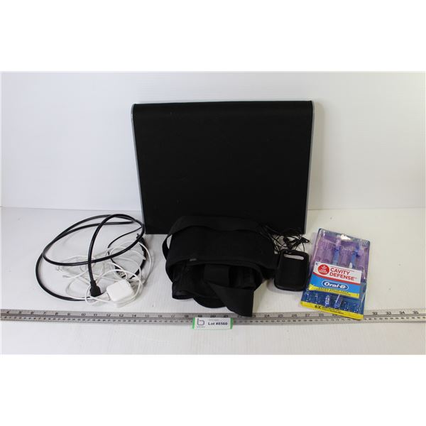 Cooling Fan Stand for Laptop - (2) Toothbrushes - Health Medic Back Brace - HDMI Cable - Otter Cell 