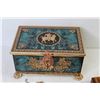 Image 2 : Ornate Tin - Wooden Box - Assorted Costume Jewelry - Gazoo