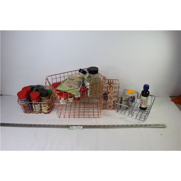 Wire Kitchen Baskets - Spices - Salt Shakers