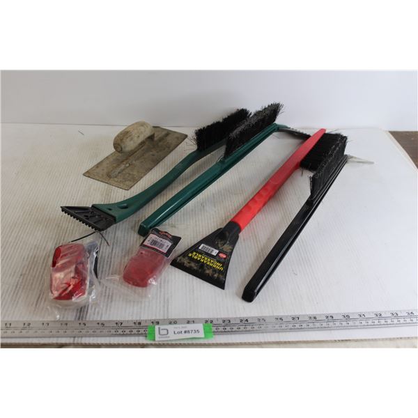 Trowel, Windshield Scrapers and Brushes, (2) Lighting Accessories