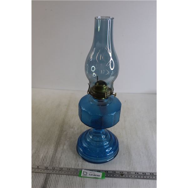 Blue Glass Kerosene Lamp