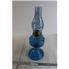 Image 1 : Blue Glass Kerosene Lamp