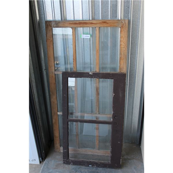 ** (2) Wooden Windows - Big One Measures 26  x 39 