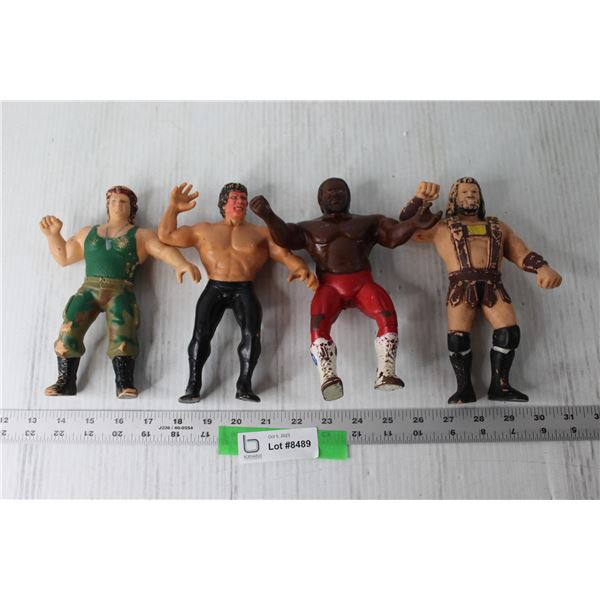 (4) 1980's Rubber Wrestling Figures - Junkyard Dog, Hercules Hernandez, Ricky Steamboat, Corporal Ki