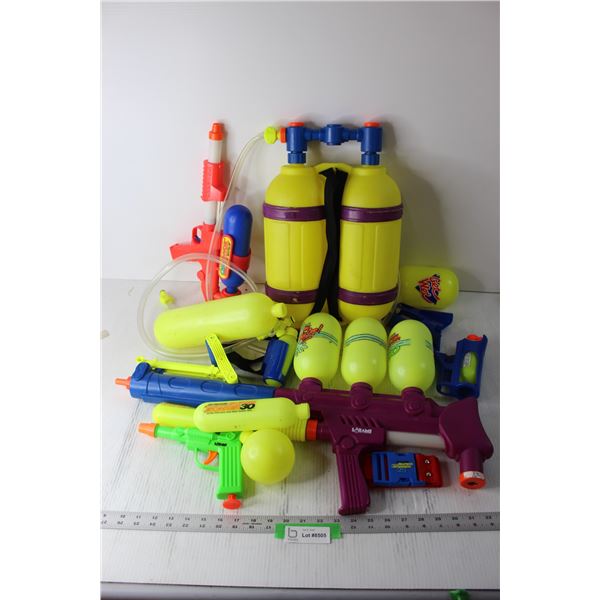 * (3) Super Soaker Guns + Accessories