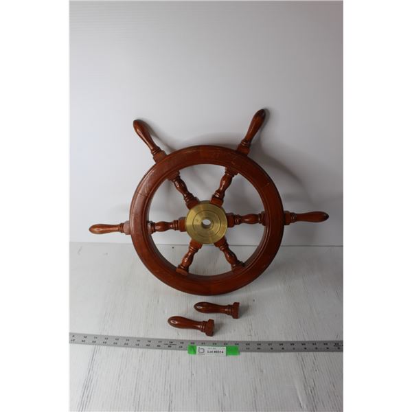 Wooden Ship Wheel (Two Broken Knobs)