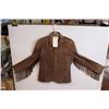 Image 1 : * Nancy Bolen Ladies Leather Jacket w/Fringe & Leather Work