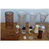 Image 2 : ** Corningware Coffee Pot, (5) Clear Glass Vases, Assorted Salt and Pepper Shakers