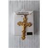 Image 2 : 24k Gold Over Sterling Silver Crucifix Necklace