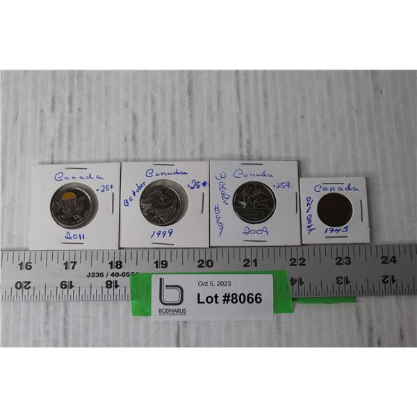 (4) Canadian Coins