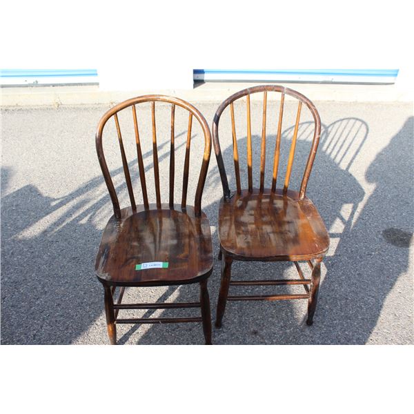 ** (2) Wooden Chairs