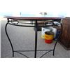 Image 2 : ** Half Moon Table with Glass Insert - 32" Tall