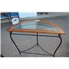 Image 4 : ** Half Moon Table with Glass Insert - 32" Tall