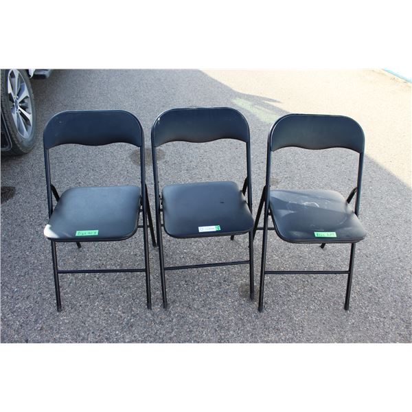 ** (3) Metal Chairs with Padding