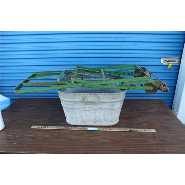 ** Galvanized Tub, Small Cart