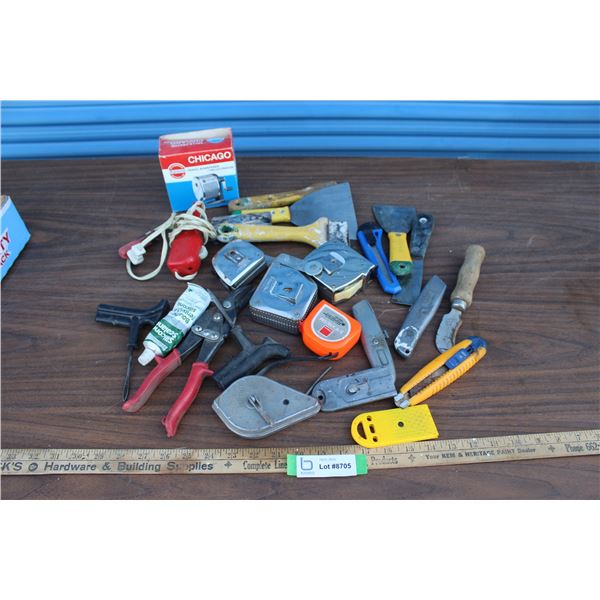 ** Tapes, Snips, Paint Scrapers, Utility Knives