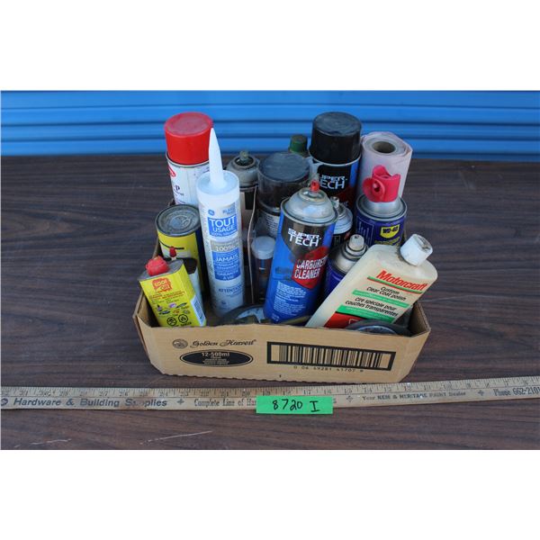 ** Mixed Lot of Fluids - WD-40, Engine Degreaser, Insulation Foam, Silicone